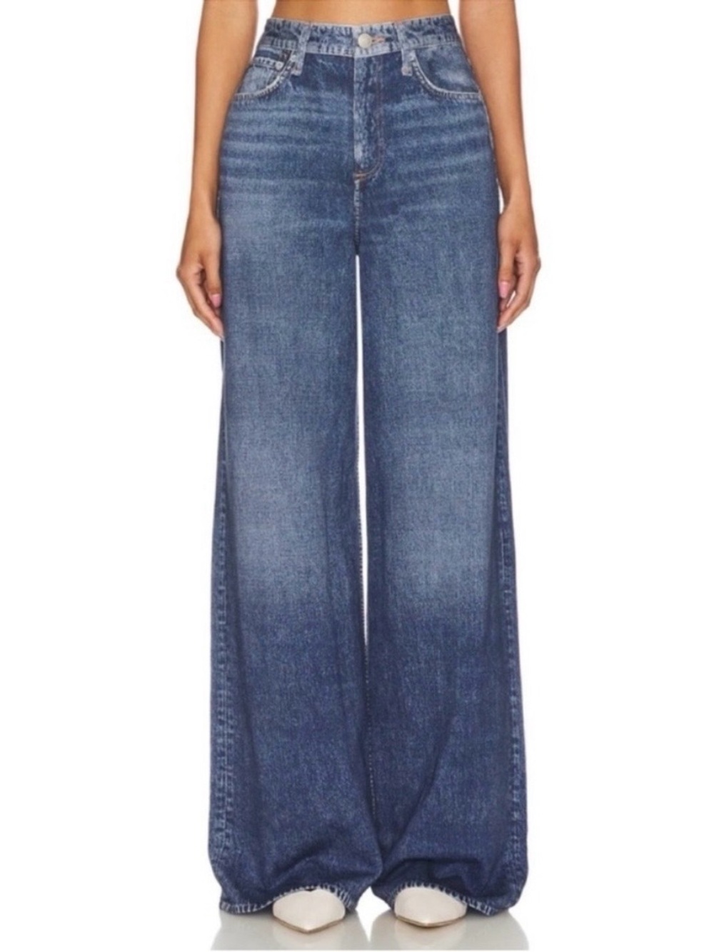 RAG BONE Kimber Miramar Sofie Pant Jean Medium Wash Terry Lined Size 26 NWT